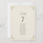 Cream Gold Baroque Wedding Chart (Vorderseite)