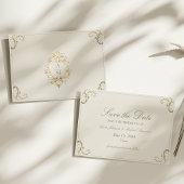 Cream Gold Baroque Wedding Save The Date