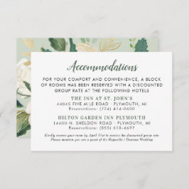 Cream Gold Blumengrün Hochzeitsunterkünfte Begleitkarte
