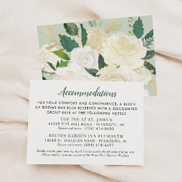 Cream Gold Blumengrün Hochzeitsunterkünfte Begleitkarte