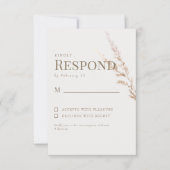 Cream Gold Boho Text Wedding RSVP (Vorderseite)