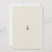 Cream Gold Brown Ananas Minimal Elegante Hochzeit Einladung (Rückseite)