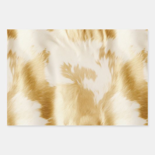 Cream Gold Cowhide Geschenkpapier Set (Vorderseite 2)