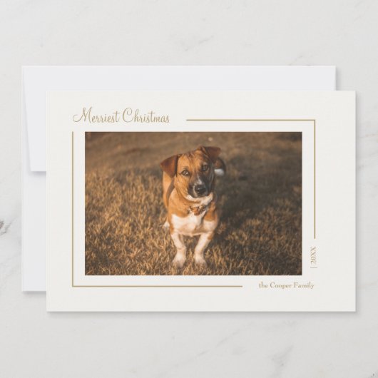 Cream Gold Elegante Minimalistische Weihnachten Ho (Vorderseite)