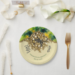 Cream Gold Faux Gold Pappteller