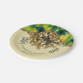 Cream Gold Faux Gold Pappteller (Schrägansicht)