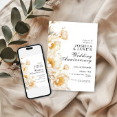 Cream Gold Floral Elegantes Hochzeitsszenario Einladung