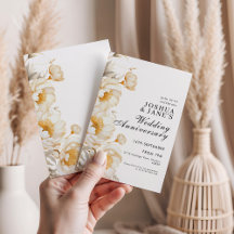 Cream Gold Floral Elegantes Hochzeitsszenario
