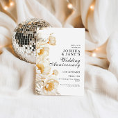 Cream Gold Floral Elegantes Hochzeitsszenario Einladung