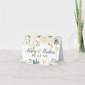 Cream Gold Floral Greenerity Wedding Monogram (Vorderseite)