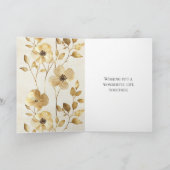 Cream Gold Floral Liebe & Joy Wedding Karte (Innenseite)