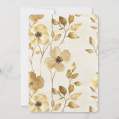 Cream Gold Floral Wedding Einladung (Rückseite)