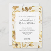 Cream Gold Floral Wedding Einladung (Vorderseite)