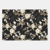 Cream Gold Floral Wedding Geschenkpapier Set (Vorderseite 3)