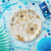Cream Gold Floral Wedding Pappteller (Party)