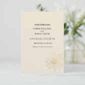 Cream Gold Florale Hochzeit Save The Date (Stehend Vorderseite)