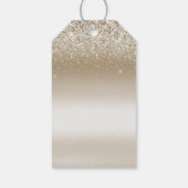 Cream Gold Glitz Glitzer Brautparty Geschenkanhänger (Rückseite)
