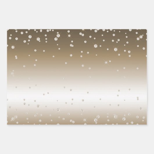 Cream Gold Glitz Glitzer Brautparty Geschenkpapier Set (Vorderseite 2)