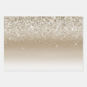 Cream Gold Glitz Glitzer Brautparty Geschenkpapier Set (Vorderseite)