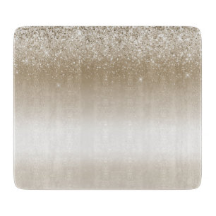 Cream Gold Glitz Glitzer Brautparty Schneidebrett