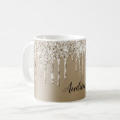 Cream Gold Glitz Glitzer Ice Creme Tropfen Kaffeetasse (Vorderseite Links)