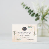 Cream & Gold Grad Card: Herzlichen Glückwunsch im  Begleitkarte (Stehend Vorderseite)