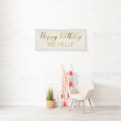 Cream Gold Happy Birthday Banner (Insitu)