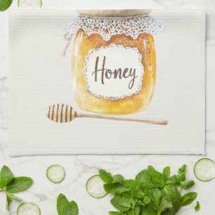 Cream Gold Honigglas Nourishment Geschirrtuch