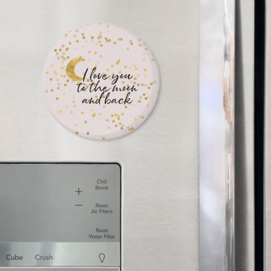 Cream Gold I love you to the moon confetti Magnet (In Situ (Kühlschrank))