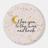 Cream Gold I love you to the moon confetti Magnet (Vorne)