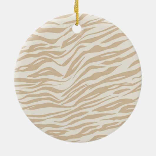 Cream Gold Imitate Glitzer Zebra Print Sparkon Keramik Ornament (Hinten)