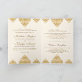 Cream Gold Islamic Motif Muslim Hochzeit Einladung (Innenseite)