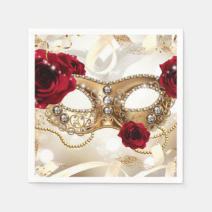 Cream Gold Maskenball-Geburtstagsfeier Serviette