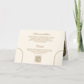 Cream Gold Minimal Arch Foto QR-Code Hochzeit Einladung (Rückseite)