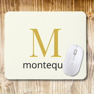 Cream Gold Monogram Personalisierter Name Luxus Ge Mousepad