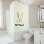 Cream Gold Monogram Personalisierter Name Luxusges Duschvorhang (Beispiel)