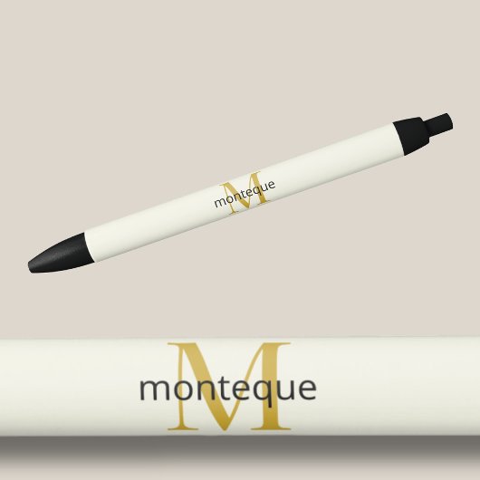 Cream Gold Monogram Personalisierter Name Luxusges Kugelschreiber