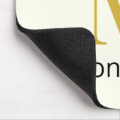 Cream Gold Monogram Personalisierter Name Luxusges Mousepad (Ecke)