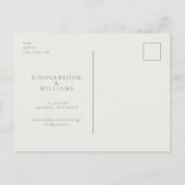 Cream Gold Monogram Wedding Save the Date Postkarte (Rückseite)