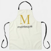Cream Gold Monogramm Personalisierter Name Luxusge Schürze (Vorderseite)