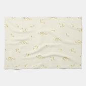 Cream Gold Music Notes Geschirrtuch