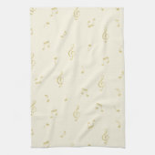 Cream Gold Music Notes Geschirrtuch