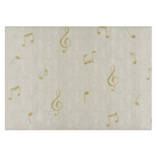 Cream Gold Music Notes Schneidebrett (Vorderseite)