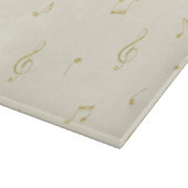 Cream Gold Music Notes   Schneidebrett (Ecke)