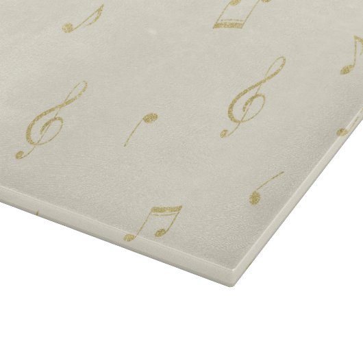 Cream Gold Music Notes   Schneidebrett (Ecke)