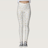 Cream Gold Raindrop Modern Trendy Yoga Leggings (Vorderseite)