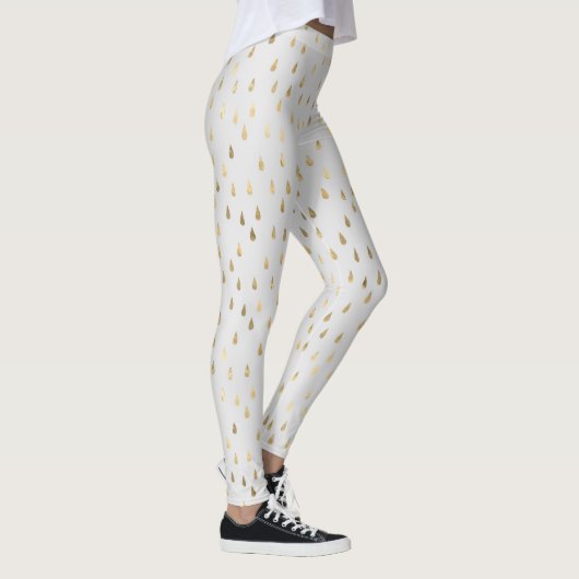 Cream Gold Raindrop Modern Trendy Yoga Leggings (Rechts)