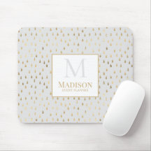Cream Gold Raindrop Modernes Trendy Monogram