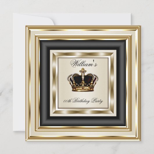 Cream Gold Silver Birthday Prince King Queen 2 Einladung (Vorderseite)