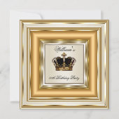 Cream Gold Silver Birthday Prince King Queen Einladung (Vorderseite)